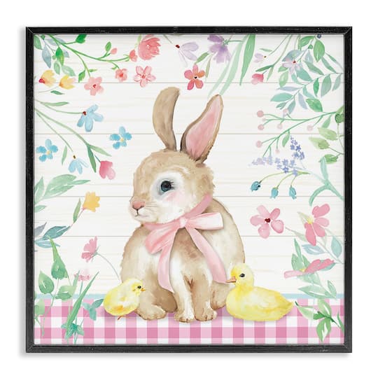 Stupell Industries Easter Bunny & Chicks Framed Giclee Art